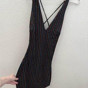 Sparkly Striped Multicolor Dress